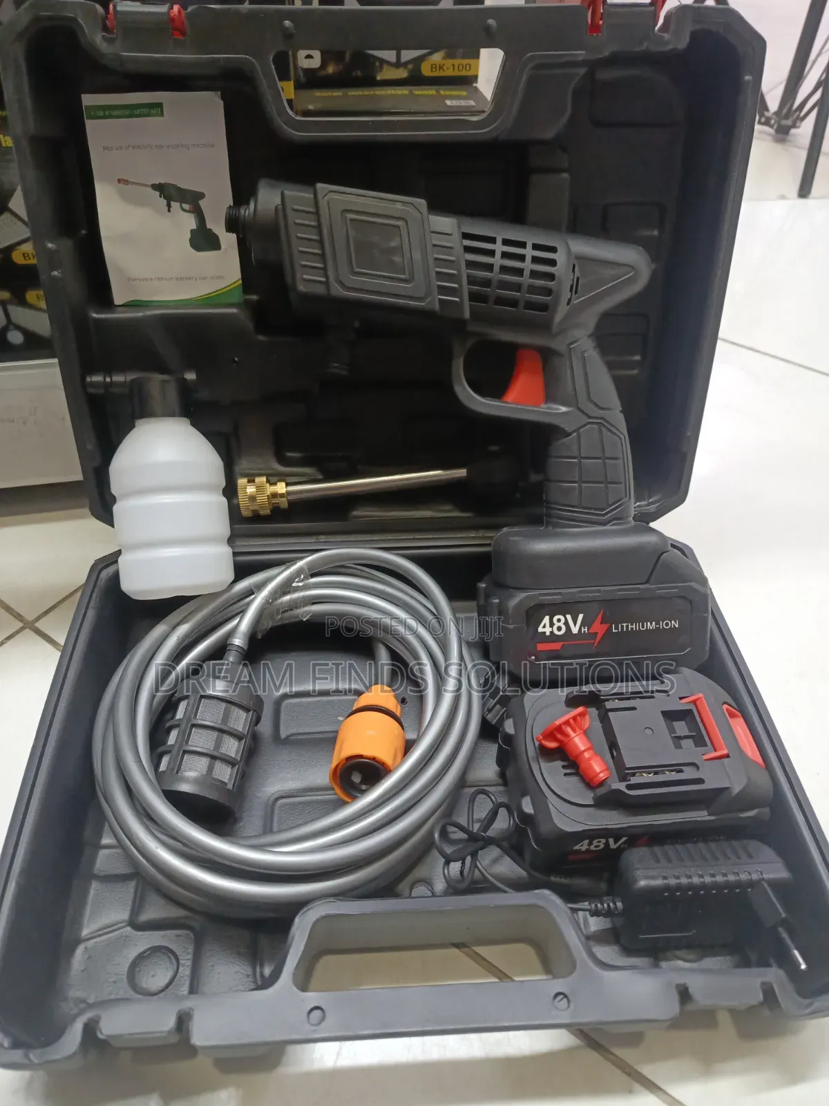 Portable Car Washer Gun + 2 Batteries Case