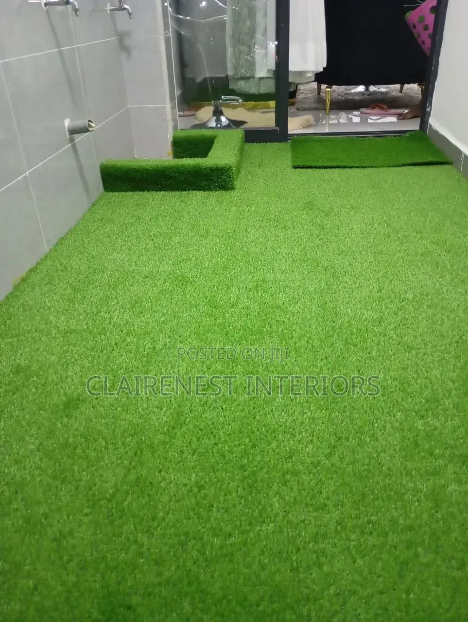 25mm Laundry Area, Soft on Feet, Artificial Green Grass Carpet