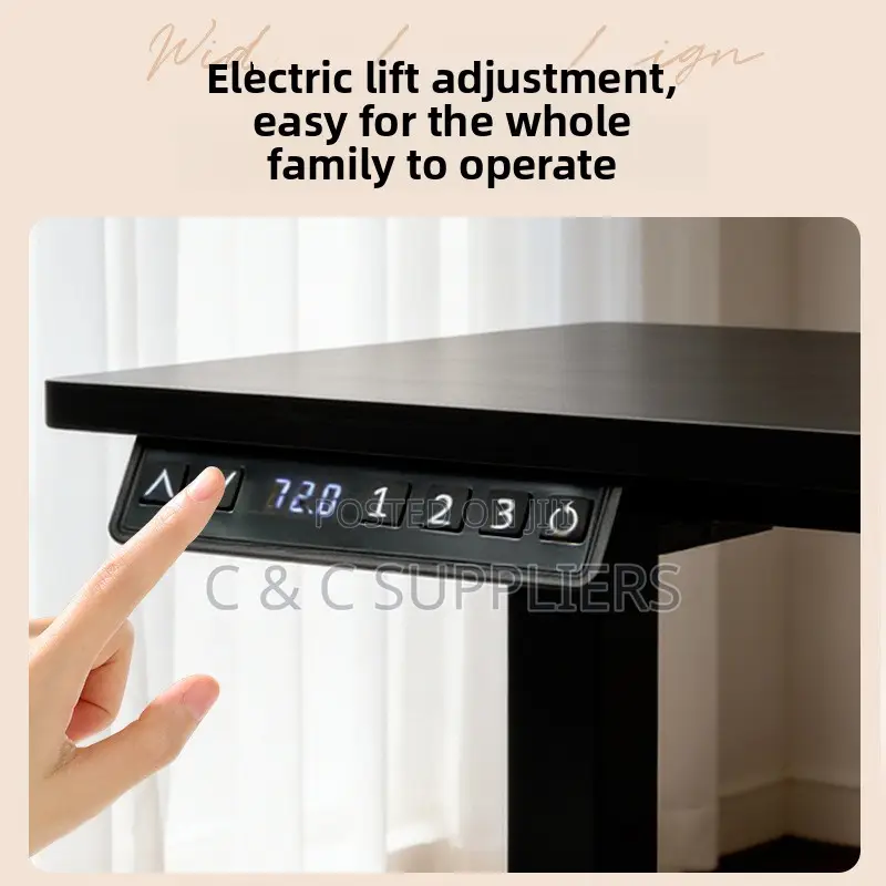 Black Electric LIftable Office Desk-1200mm