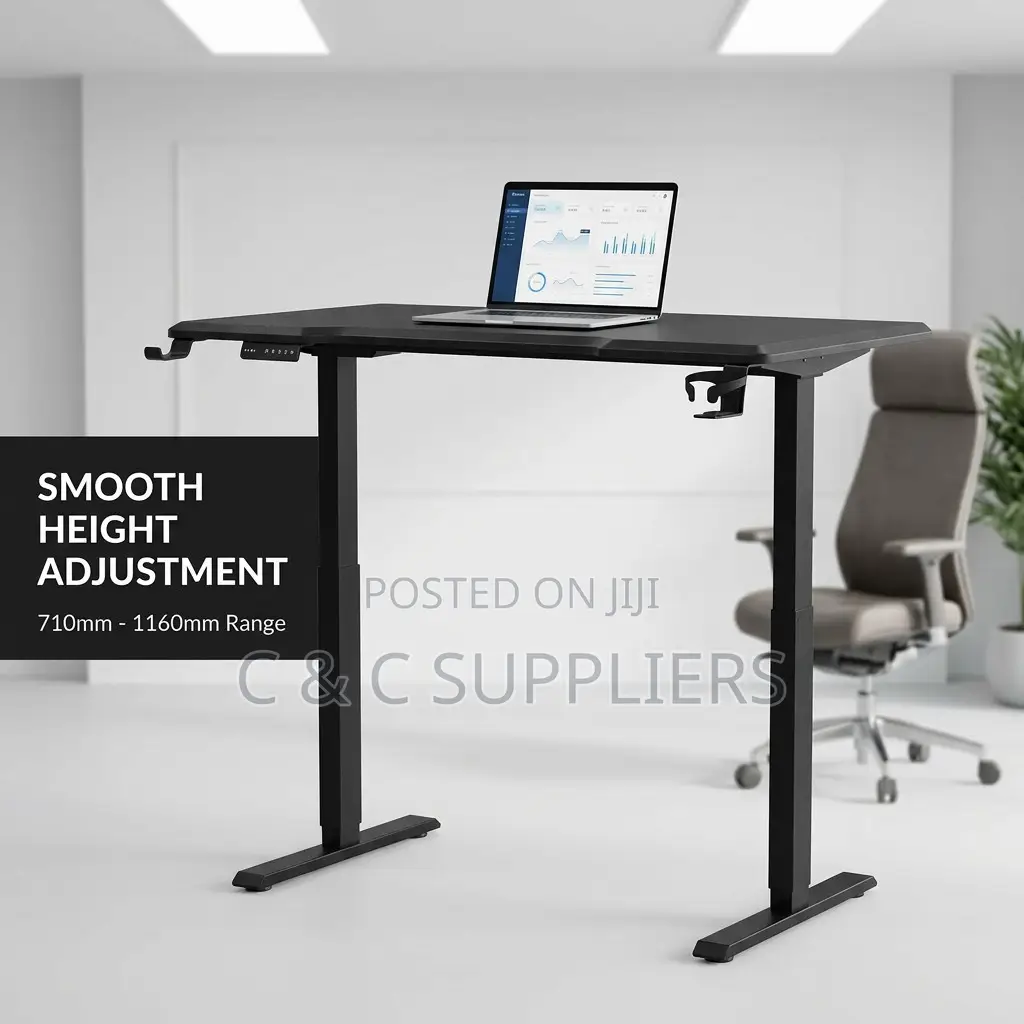 Black Electric LIftable Office Desk-1200mm