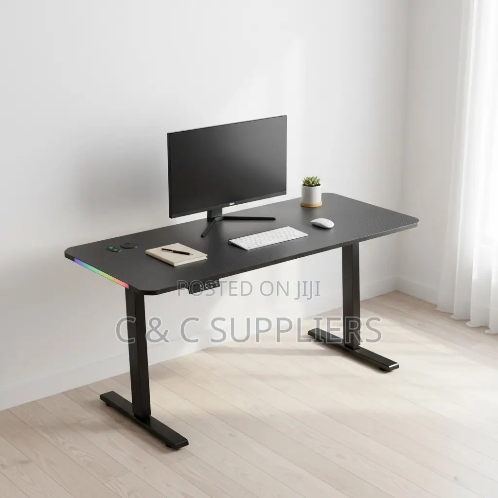 Black Electric LIftable Office Desk-1200mm