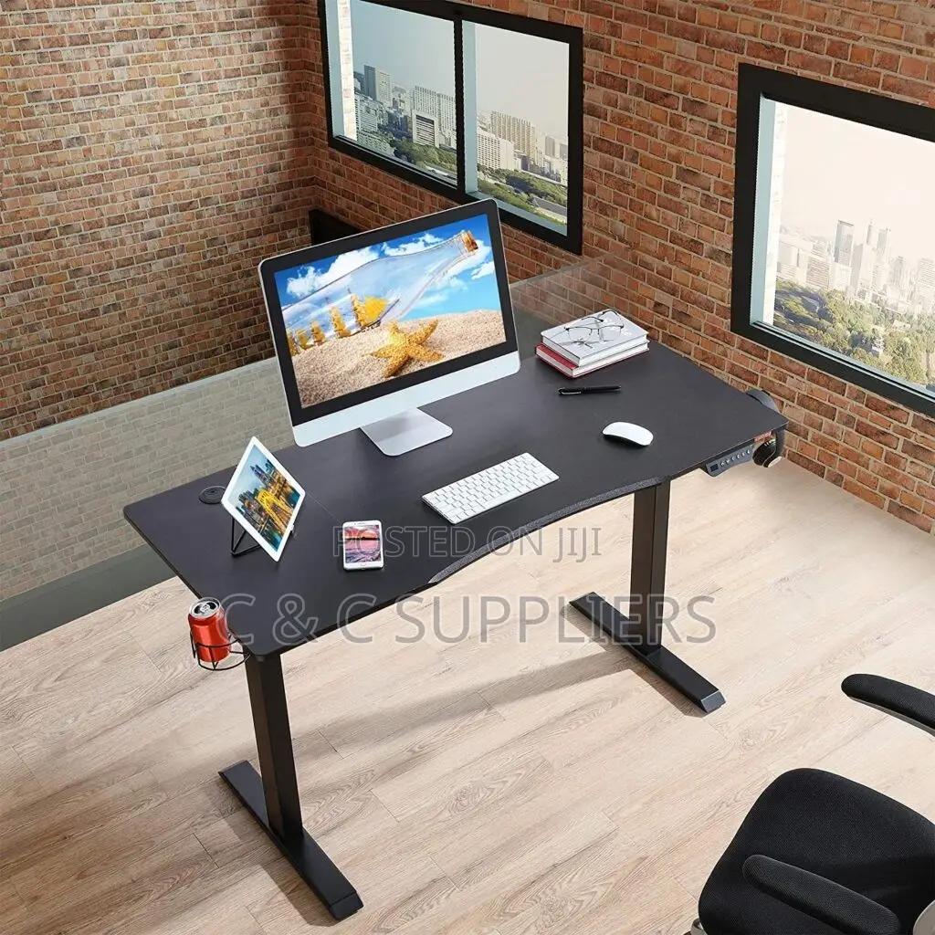 Black Electric LIftable Office Desk-1200mm