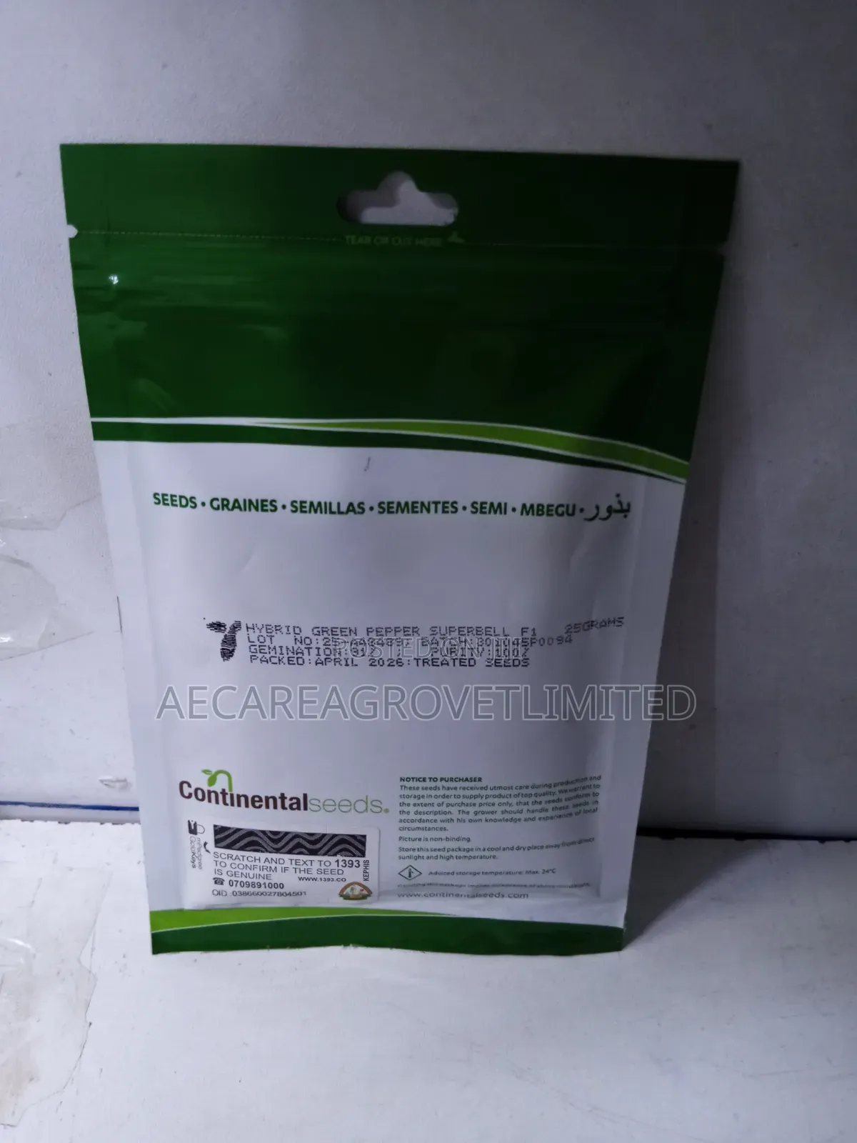 Super Bell F1 Capsicum Green Pepper 25g Hoho