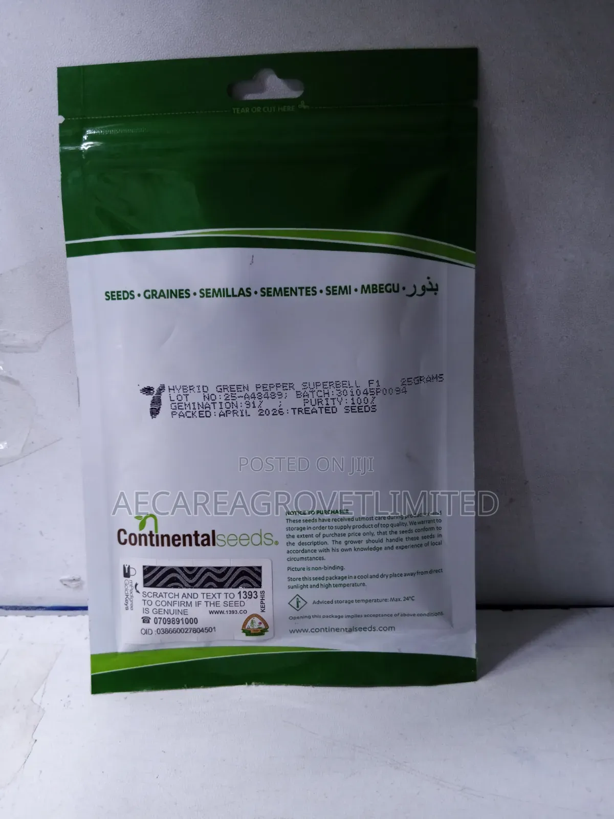 Super Bell F1 Capsicum Green Pepper 25g Hoho