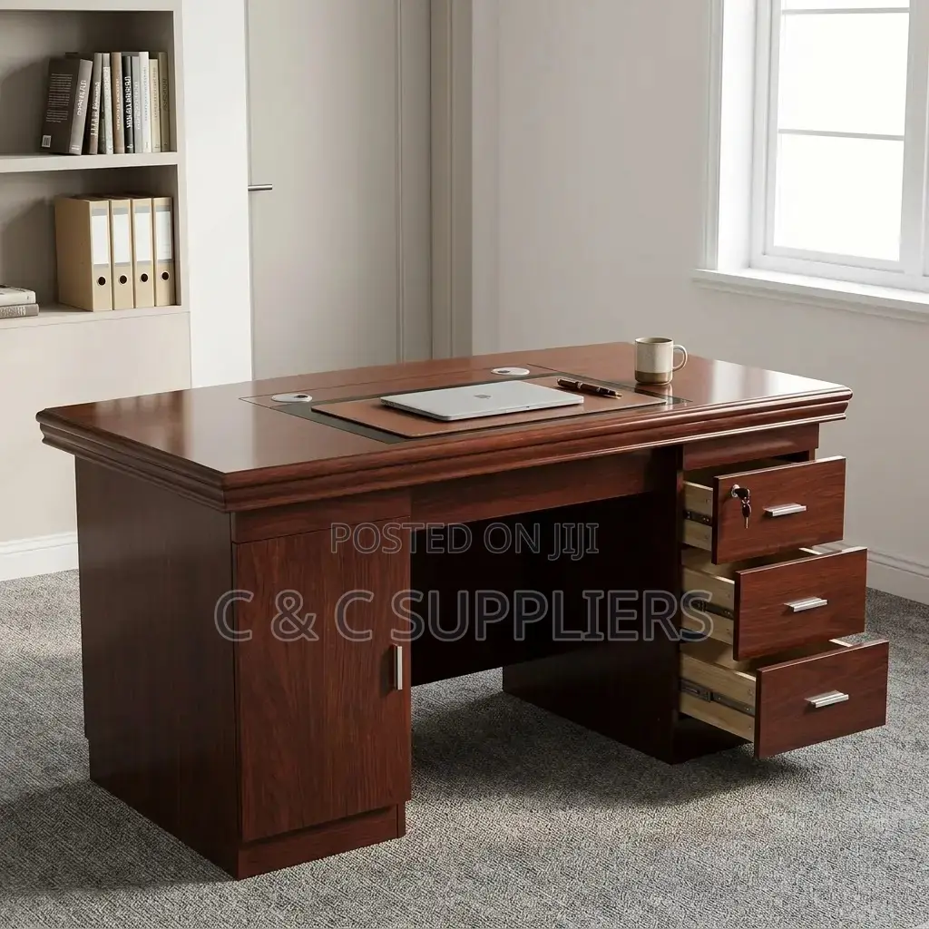Mahogany Home Office Task Desk-140cm