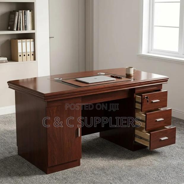 Mahogany Home Office Task Desk-140cm - thumbnail 5