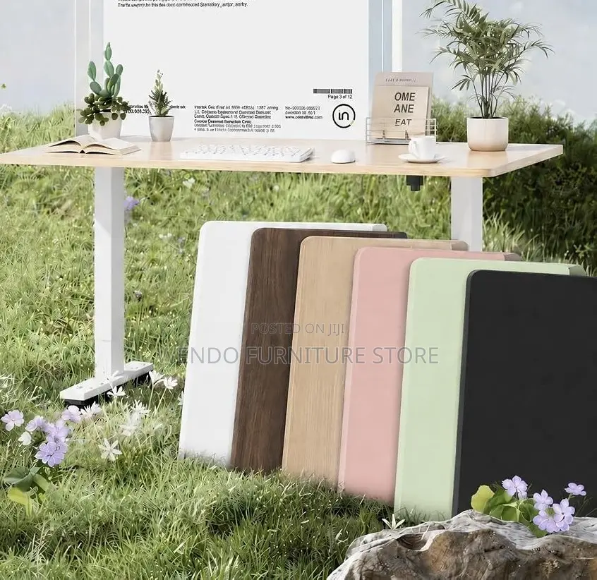 Office Desk; 1.2 Meter White High Standing Adjustable Desk