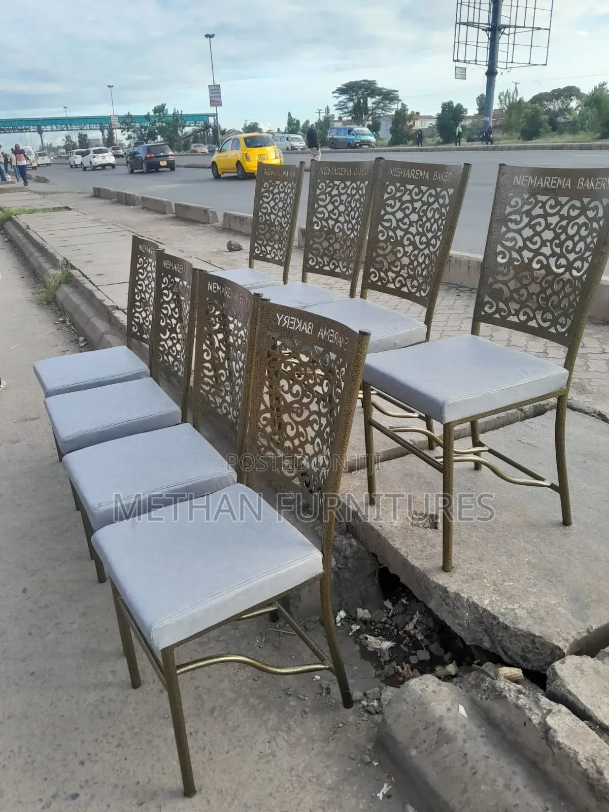 High Metallic Chairs