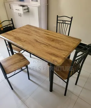 4 Seater Wooden Dining Set – Space-Saving Table Chairs