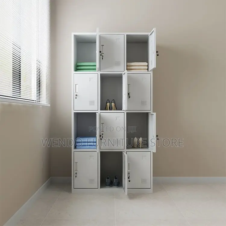 Office Cabinet; Institutional 12 Door Metallic Storage Cabinet