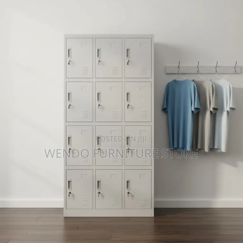 Office Cabinet; Institutional 12 Door Metallic Storage Cabinet
