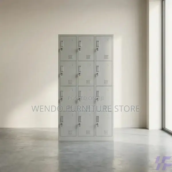 Office Cabinet; Institutional 12 Door Metallic Storage Cabinet