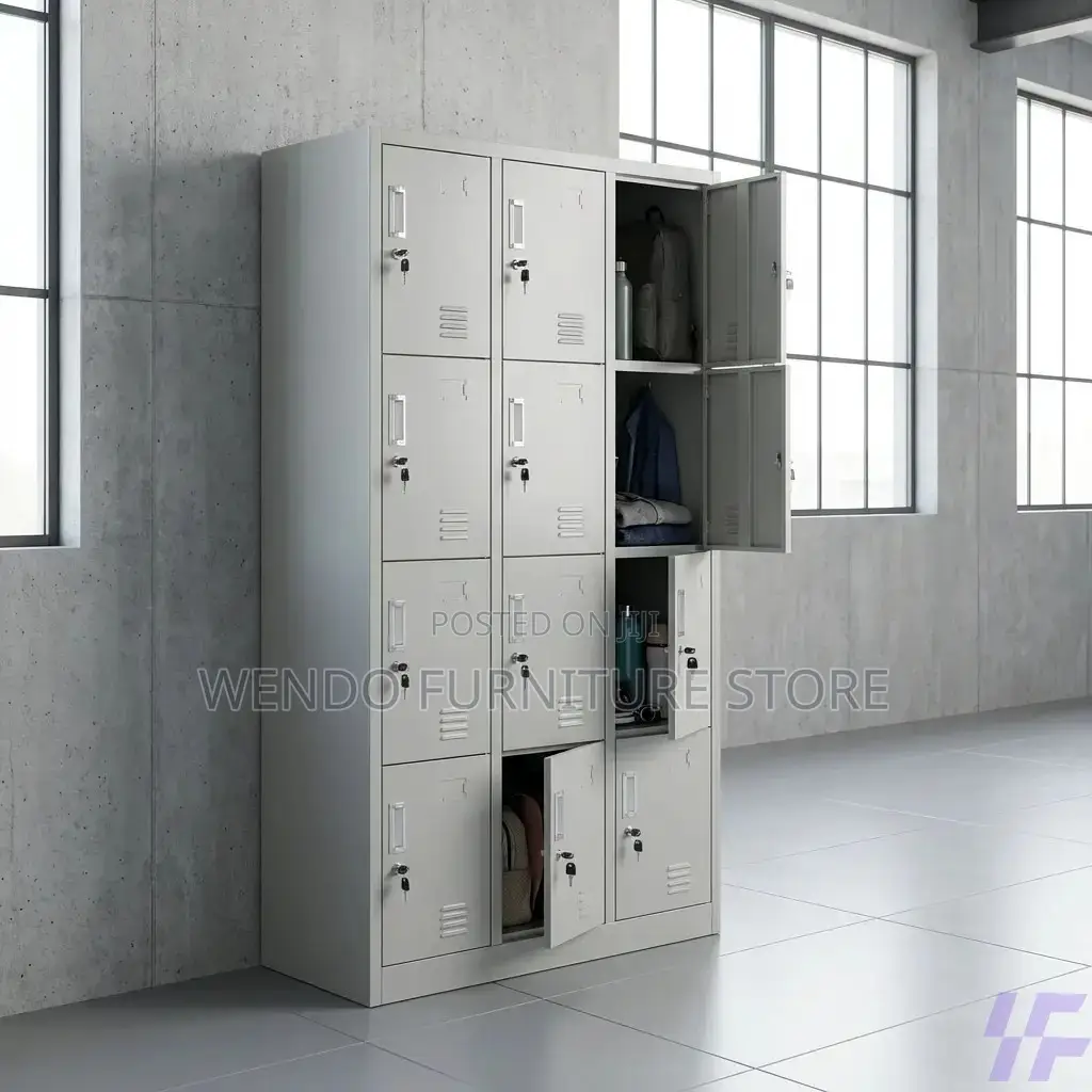 Office Cabinet; Institutional 12 Door Metallic Storage Cabinet