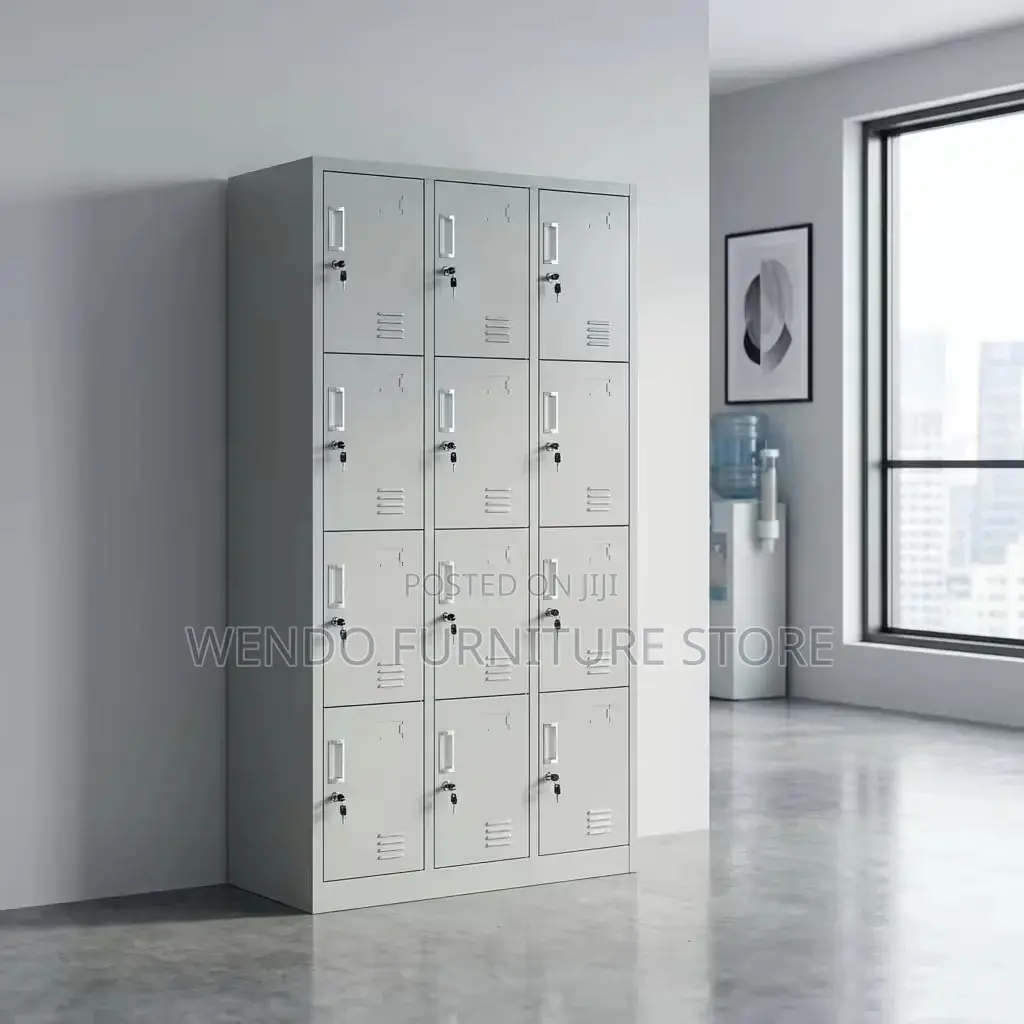 Office Cabinet; Institutional 12 Door Metallic Storage Cabinet