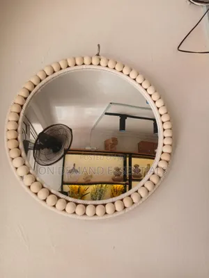 Boho Beaded Round Mirror Wall Decor and Tray 36cm