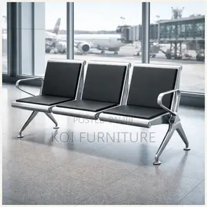 Office Bench; 3 Link Padded Office Waiting Bench