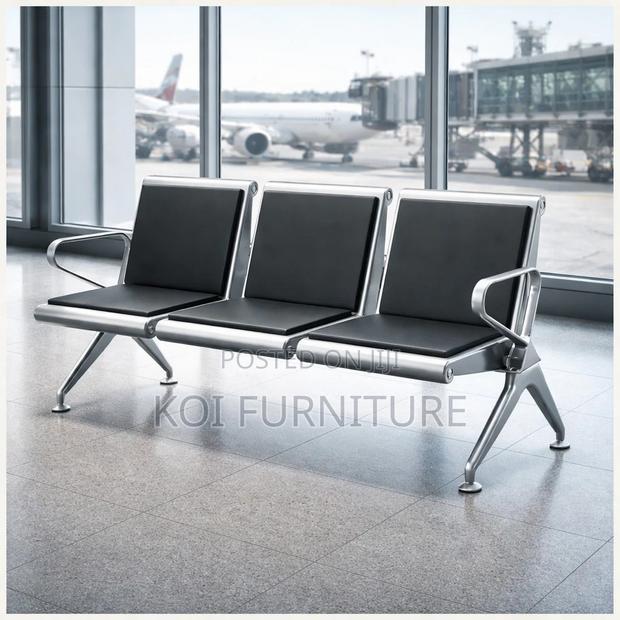 Office Bench; 3 Link Padded Office Waiting Bench - thumbnail 4