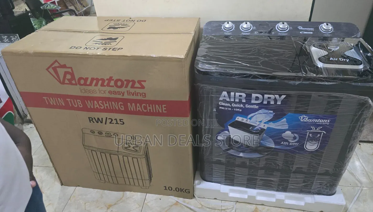Black Ramtons 10KG Top Load Twin Tub Washing Machine