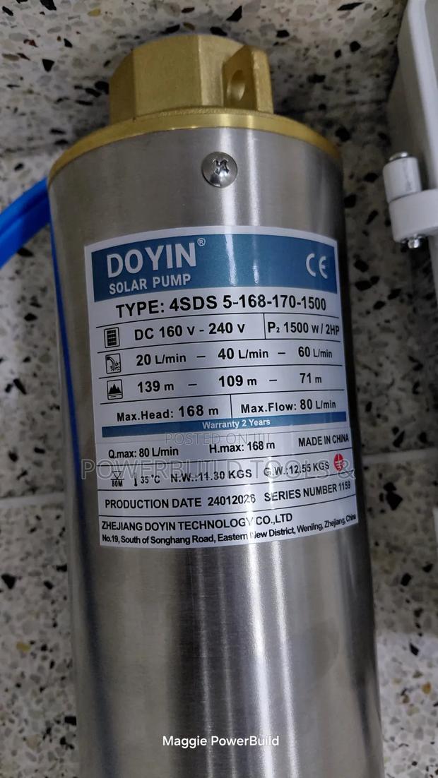 Doyin DC 2hp/1500w 168M Head Solar Submersible Pump - thumbnail 5