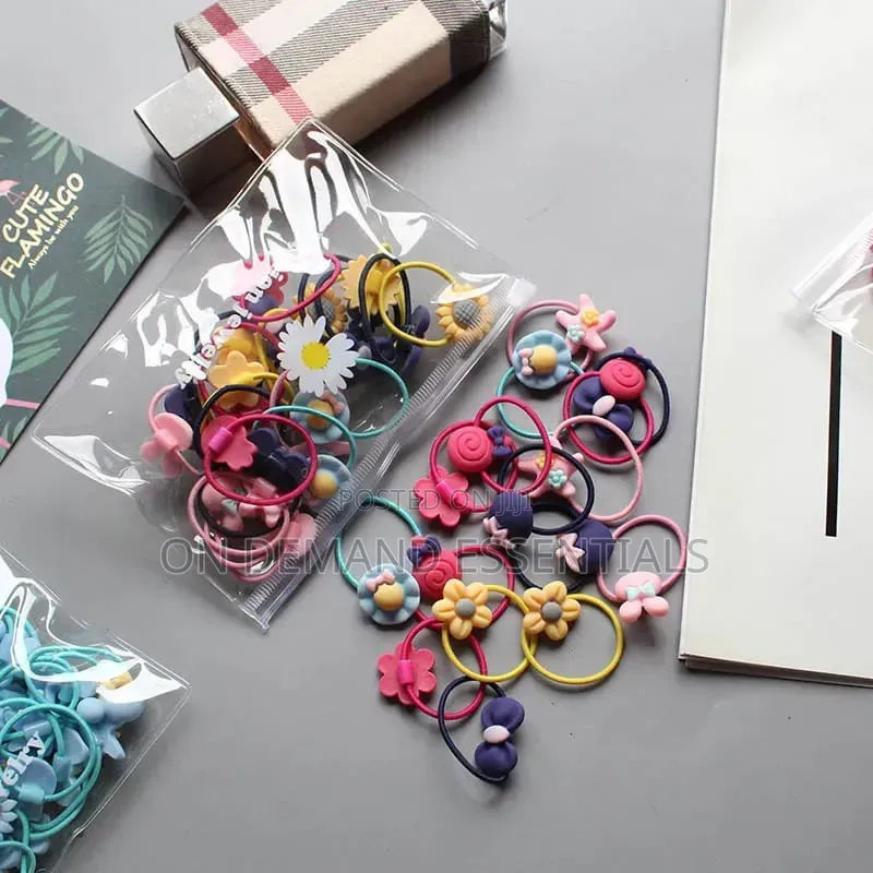 Cute Bowknot Flower Scrunchies Set