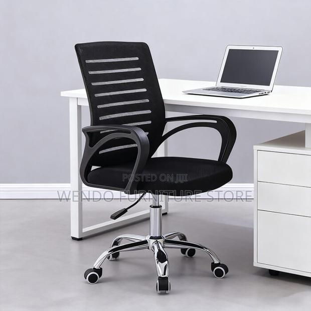 Office Chairs; Adjustable Height Ergonomic Mesh Fabric Chair - thumbnail 3