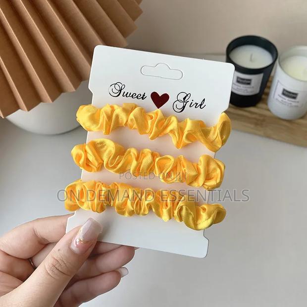 *3Pcs Vintage Scrunchie Satin Leopard Scrunchies Set - thumbnail 4