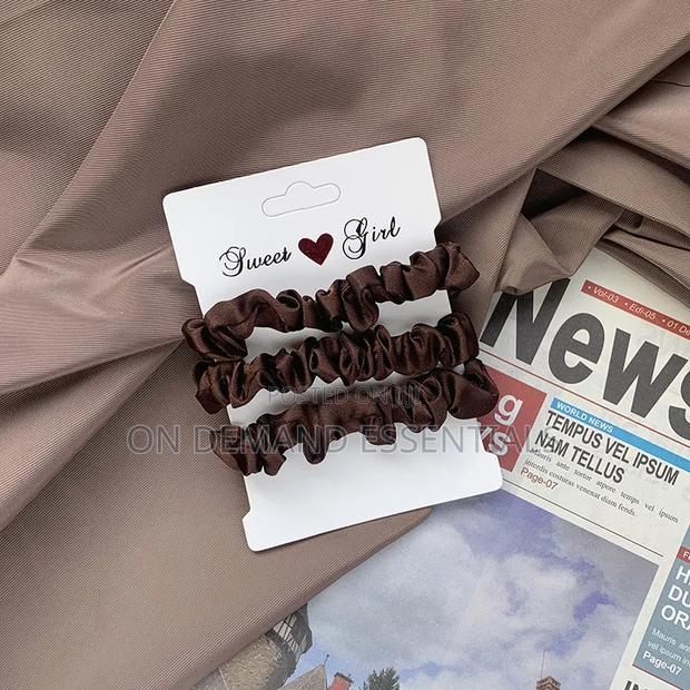 *3Pcs Vintage Scrunchie Satin Leopard Scrunchies Set - thumbnail 5