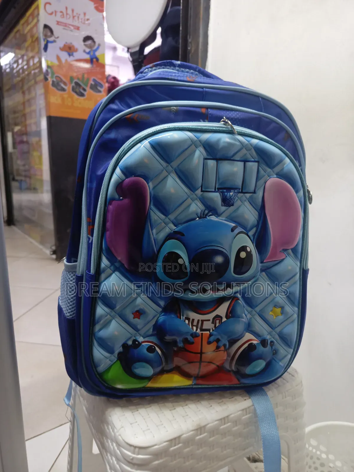 Bold, Blue, and 3D: Stitch Basketball Multi-Pocket Bag