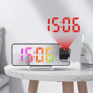 Digital Projection Alarm Clock With Mirror Display