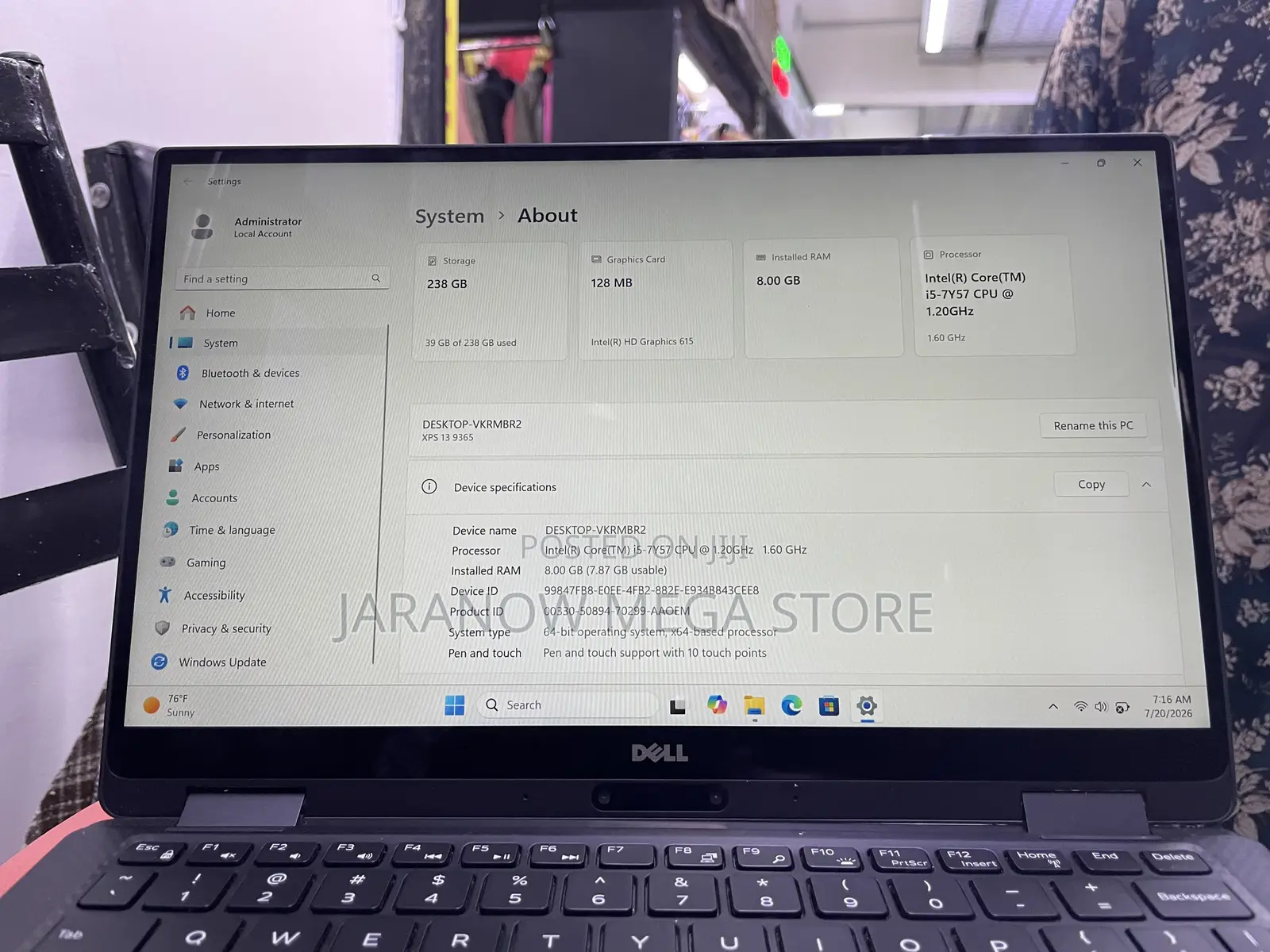 Laptop Dell XPS 13 (9365) 8GB Intel Core i5 SSD 256GB