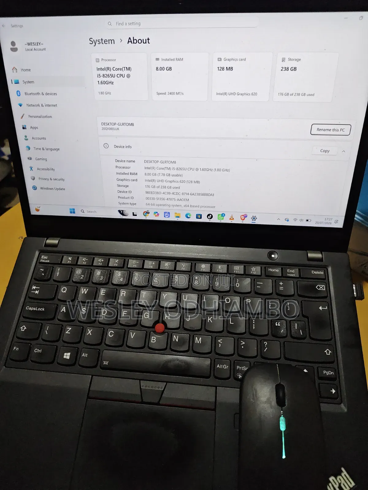 Laptop Lenovo ThinkPad X390 8GB Intel Core i5 SSD 256GB