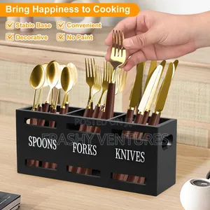 Wooden Cutlery Holder Organizer
