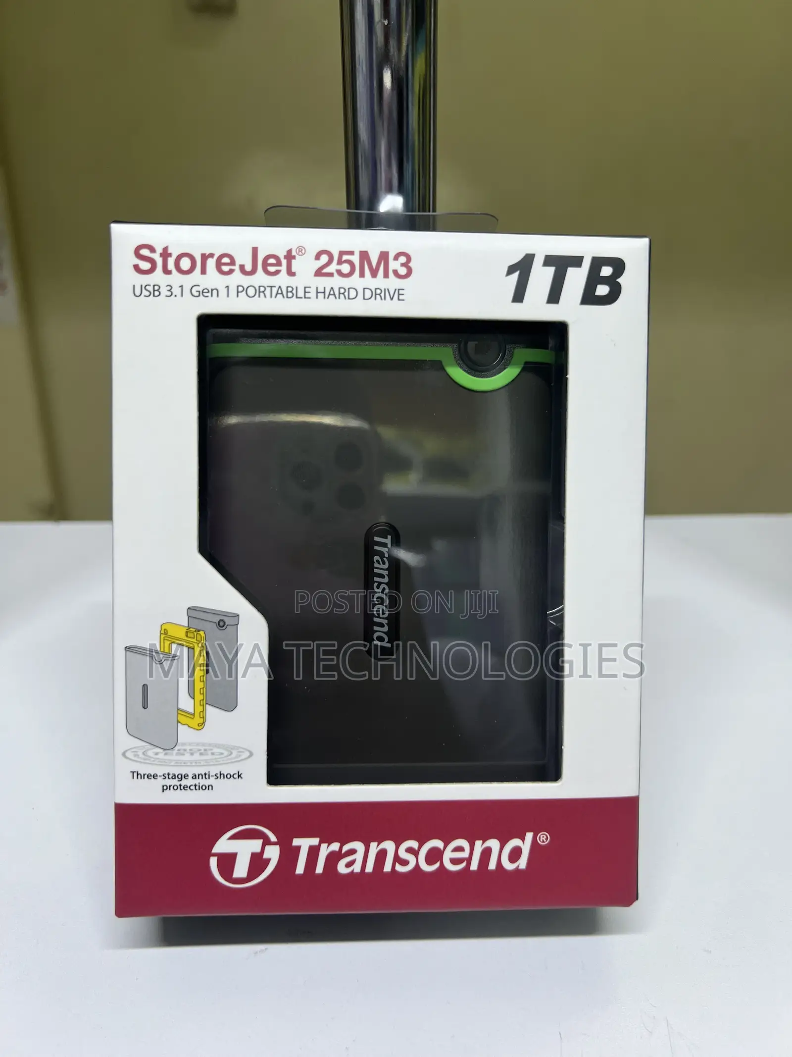 Transcend StoreJet 25M3 1TB USB 3.1 Gen 1 Portable Hard Drive