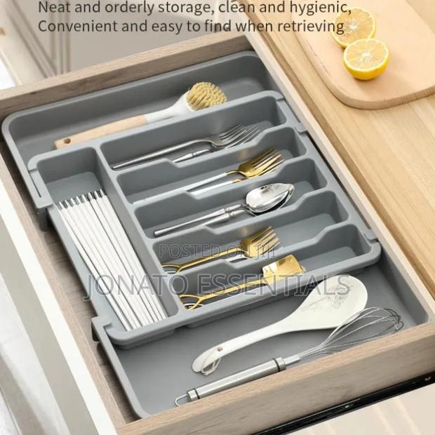Adjustable Kitchen Drawer Organizer Cutlery Tray - thumbnail 5
