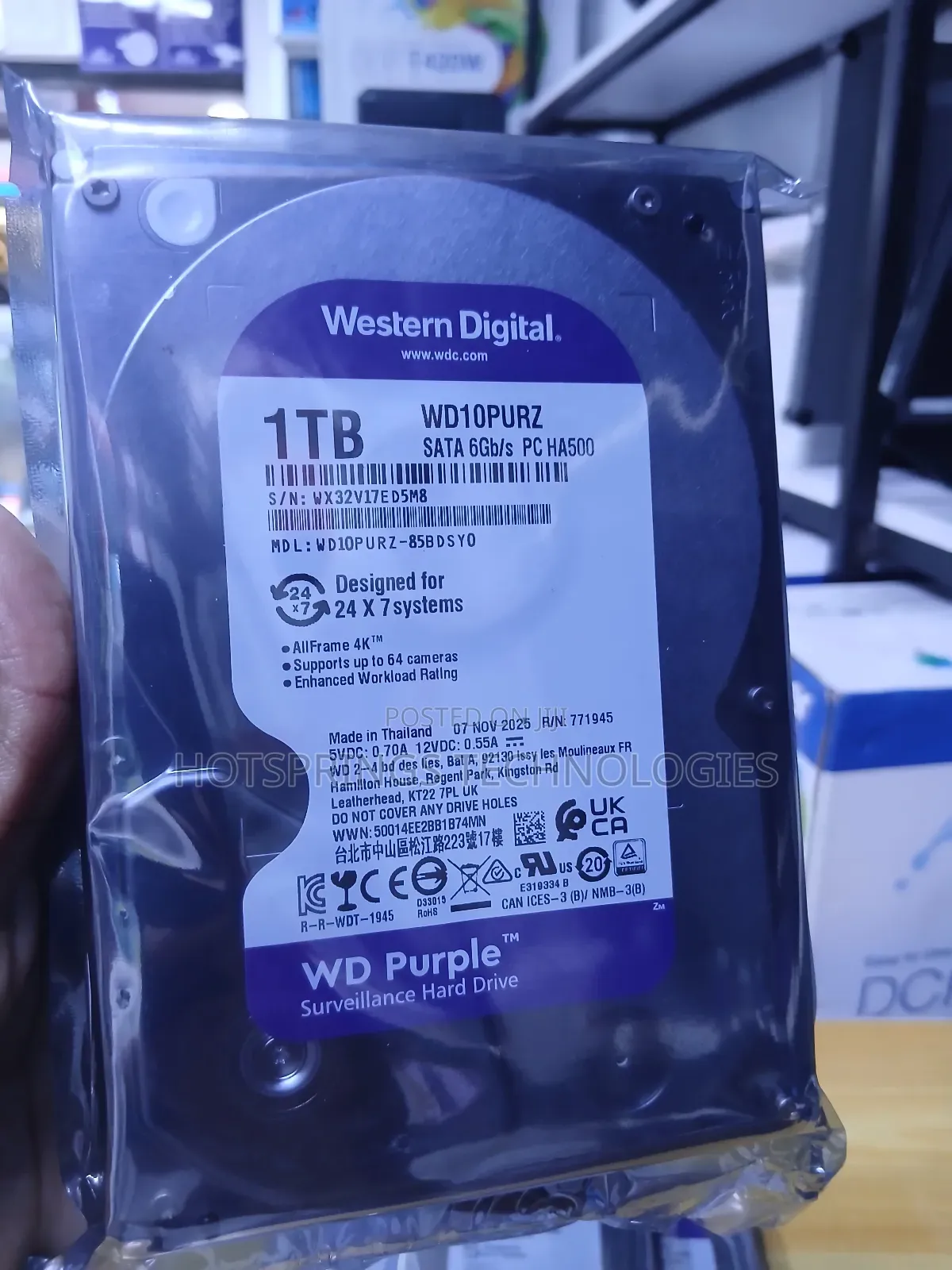 Western Digital Surveillance 1TB Hard Disk