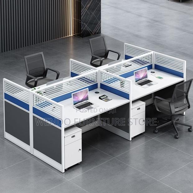 Office Workstation : Modern 4-Way Office Workstation, - thumbnail 5