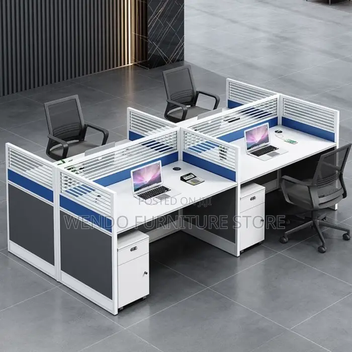 Office Workstation : Modern 4-Way Office Workstation,