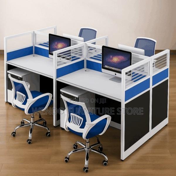 Office Workstation : Modern 4-Way Office Workstation, - thumbnail 11