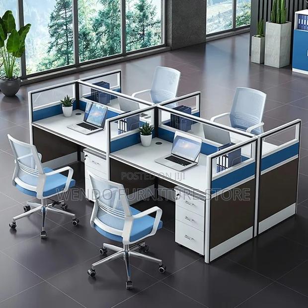 Office Workstation : Modern 4-Way Office Workstation, - thumbnail 13