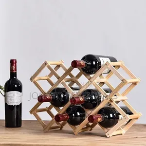 Foldable Wooden Wine Rack - Space Saving Countertop Storage