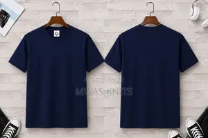 Navy Blue Round Neck T Shirt Cotton