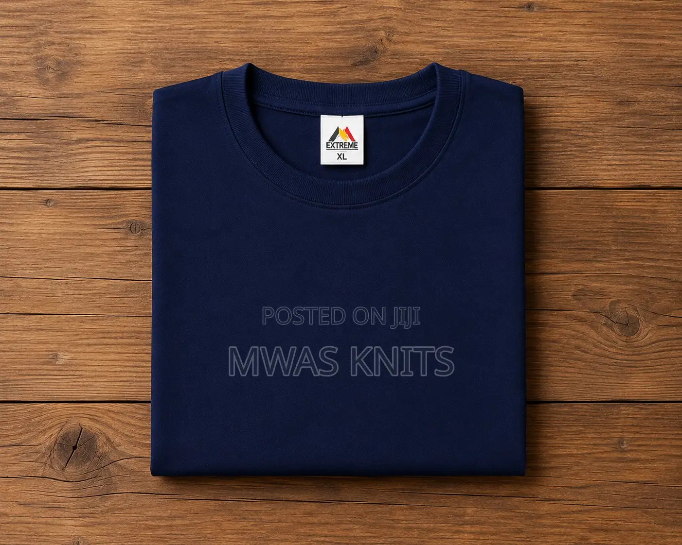 Navy Blue Round Neck T Shirt Cotton