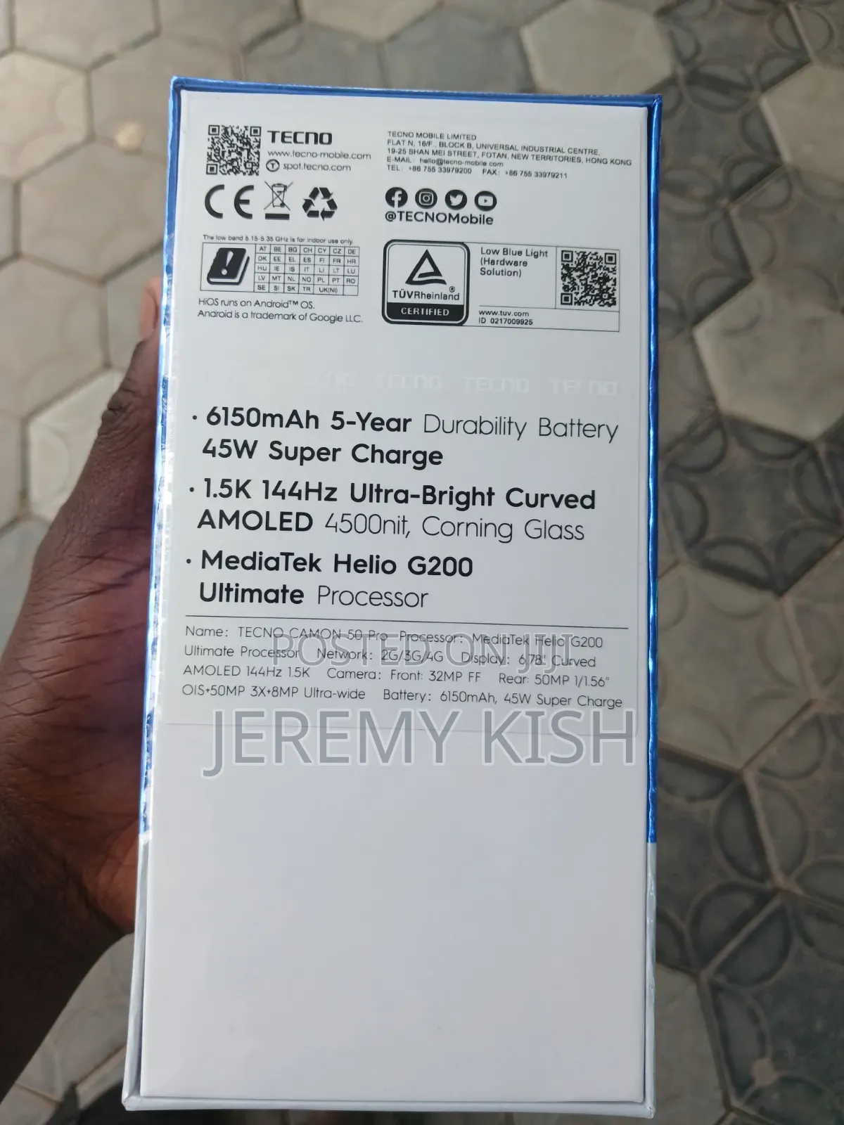 New Tecno Camon 50 Pro 256 GB Gray