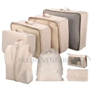 Travel Organizer Bag Set 8pcs Beige