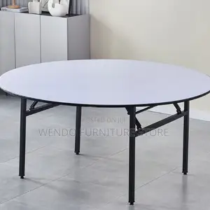 Office/Outdoor Table : White Round Folding Table.