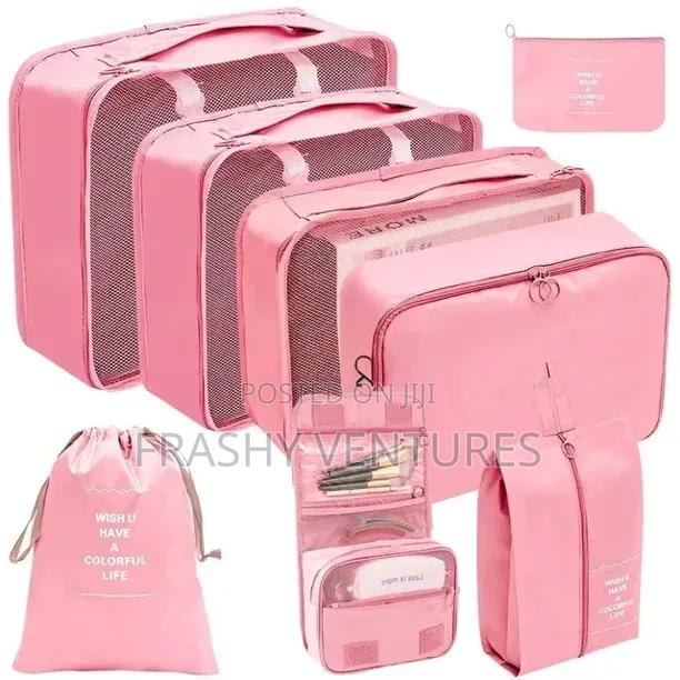 7 PCS Pink Storage Organizer /Travel Luggage Organiezer for Suitcase