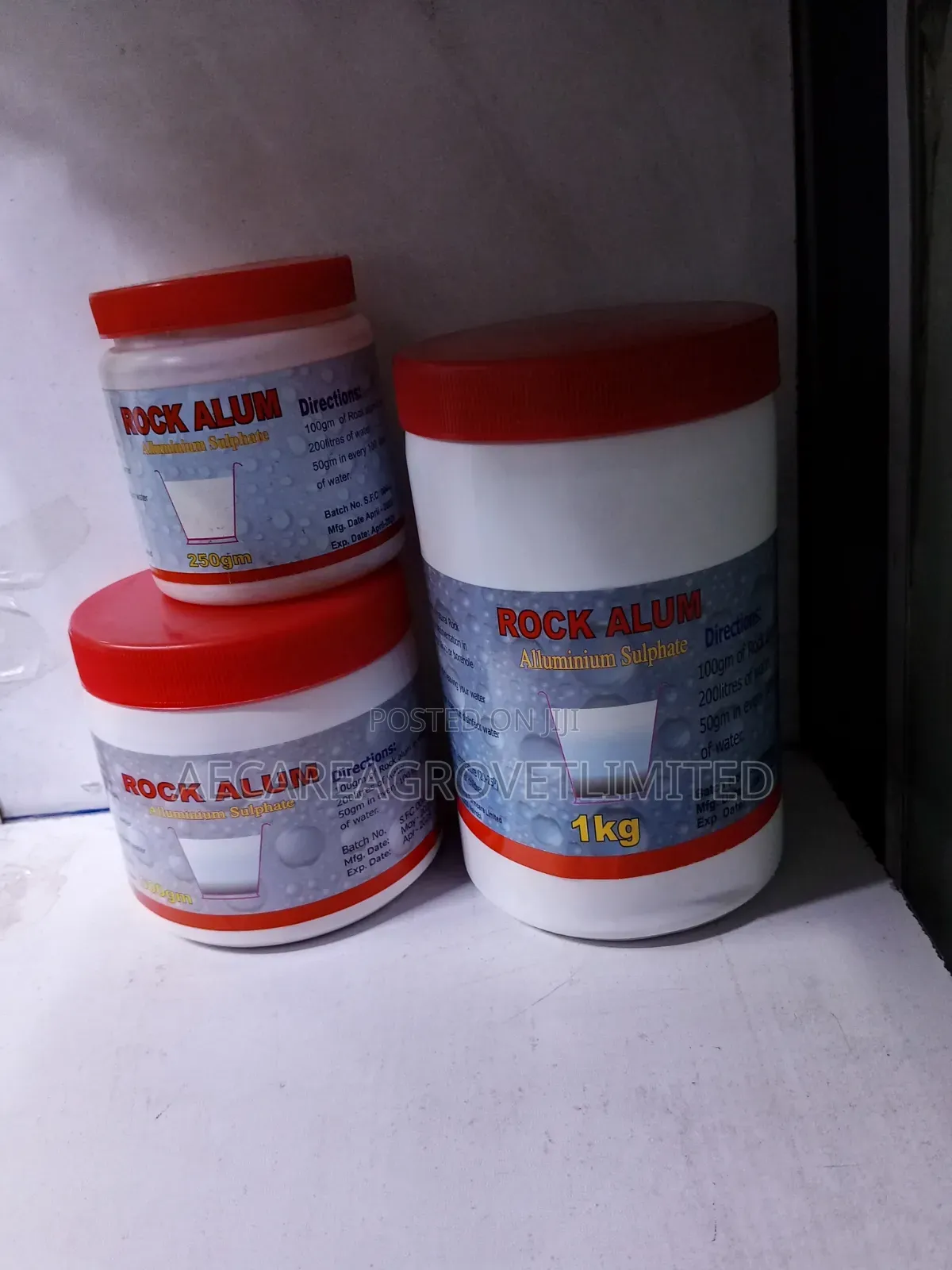 Rock Alum Aluminium Sulphate 250g, 500g, 1kg