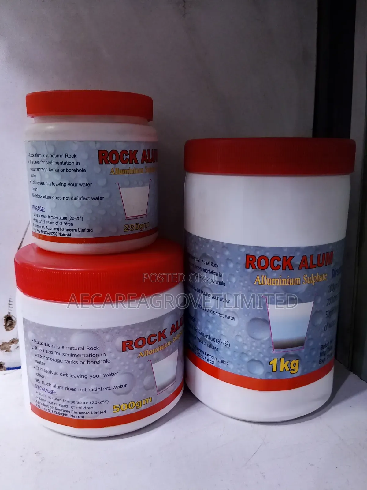 Rock Alum Aluminium Sulphate 250g, 500g, 1kg