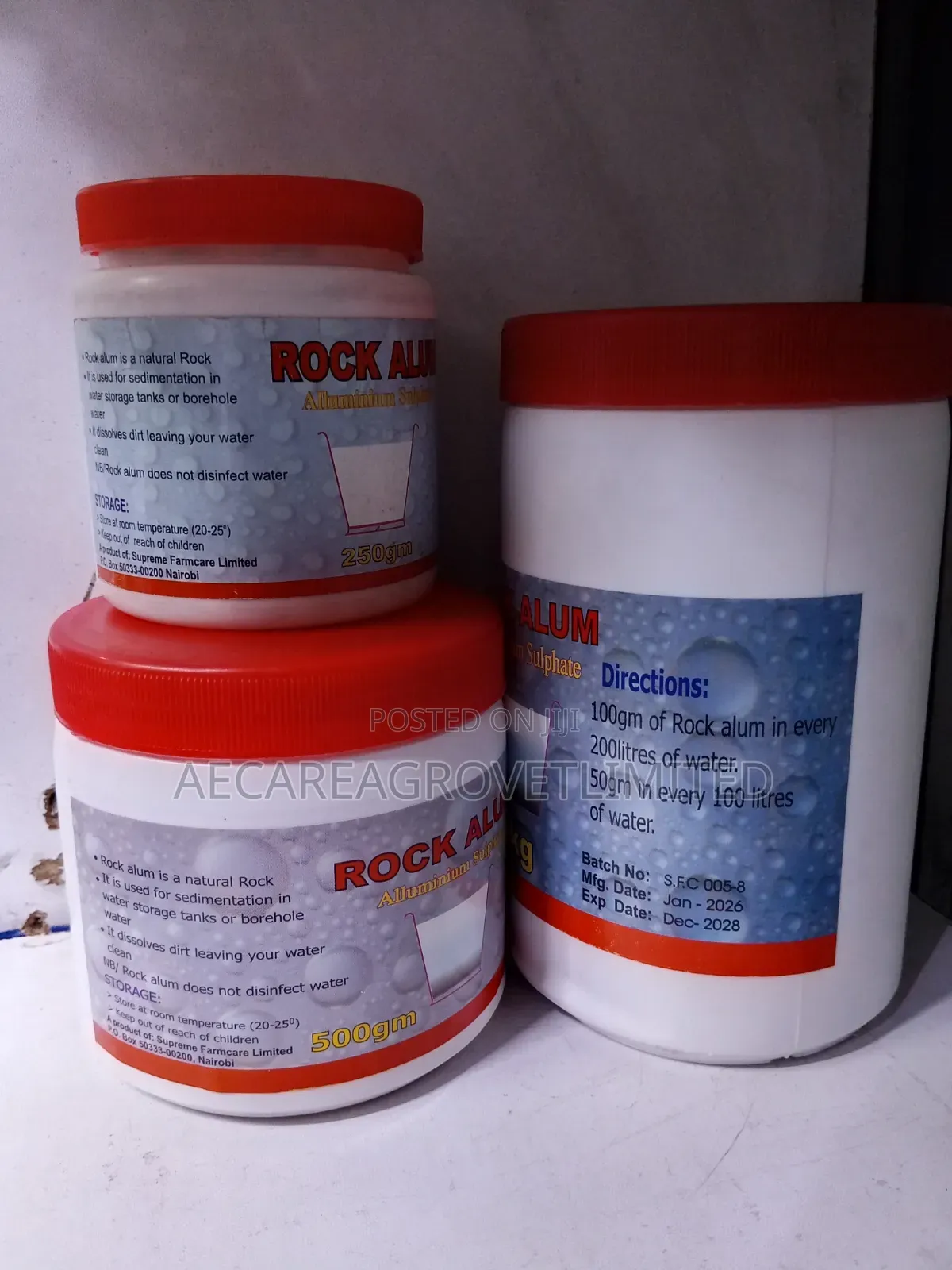 Rock Alum Aluminium Sulphate 250g, 500g, 1kg
