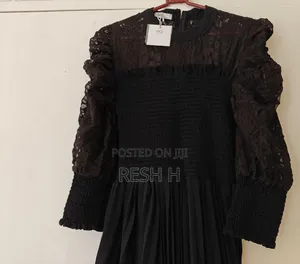 Black Elegant Gown, Long Dress With Lace Design